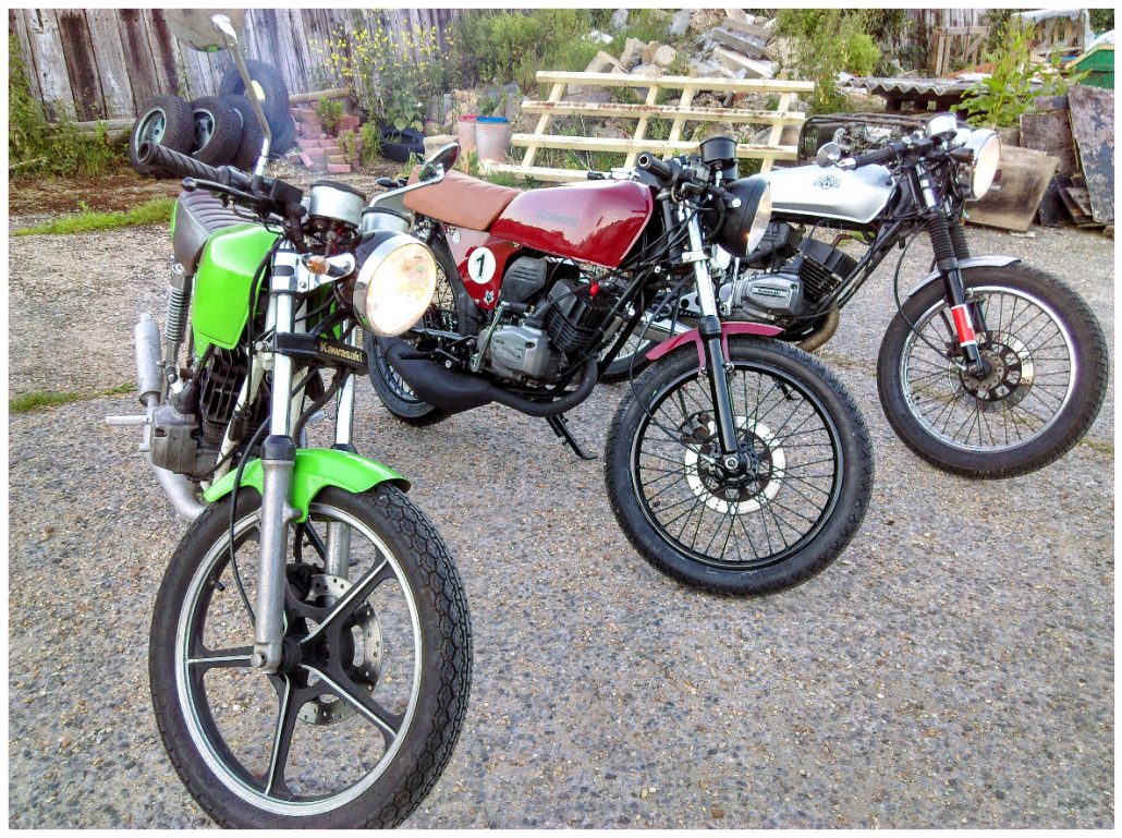 Three 30+ year old 125cc motorbikes converted to Café Racers